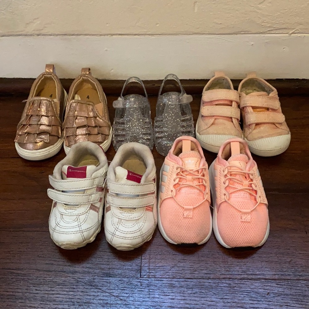 Toddler Shoes; Size 4 (five pairs for $30)